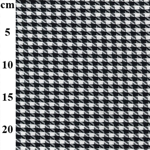Polyviscose Houndstooth Check Black And White